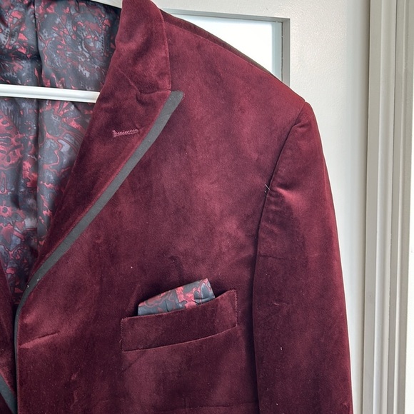 Linea Uomo Size 44 Burgundy Smoking Jacket - Picture 2 of 7